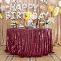BURGUNDY - Sequin Tablecloth Round Glitter Round Table Cover Metallic Sequence Table Cloth for Birthday Party Baby Shower Wedding