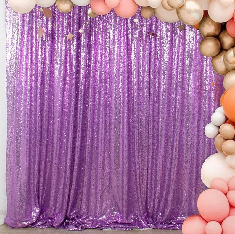 LAVENDER - Sequin Backdrop 1 Panel 10FT x 10FT Christmas Party Backdrop Curtains Glitter Photo Background for Wedding Baby Shower Decoration