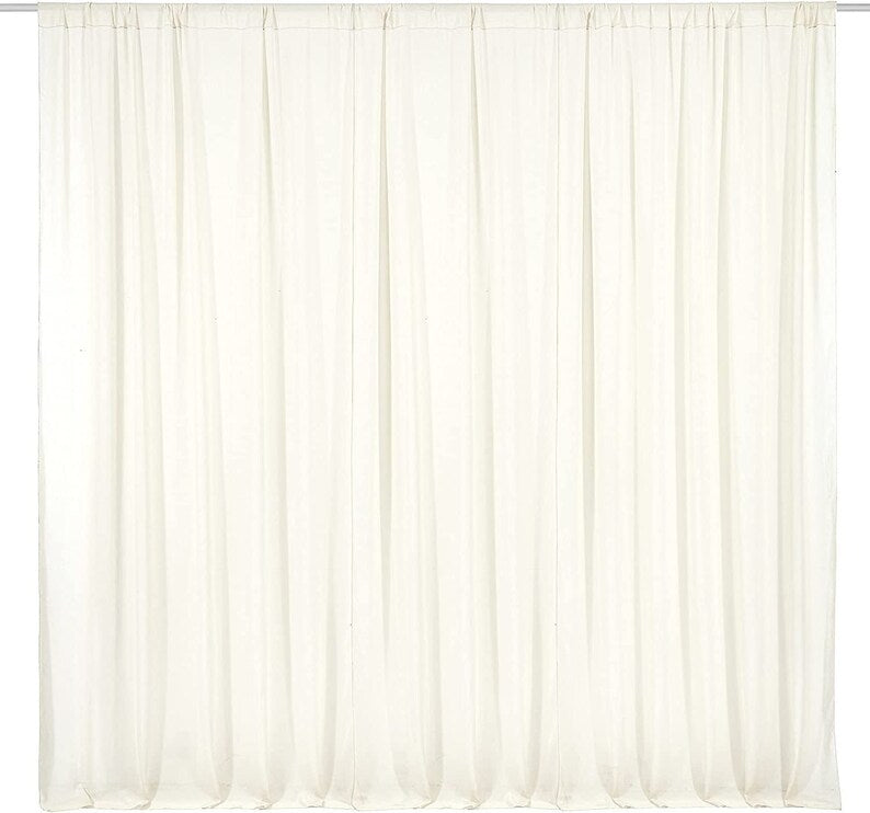 Backdrop Chiffon Curtains 10' Ft x 10' Ft - IVORY - 1 Panel Chiffon Backdrop Curtain Sheer Curtains Wedding Arch Draping Fabric for Party