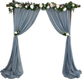 Backdrop Chiffon Curtains - DUSTY BLUE - 2 Panel Chiffon Backdrop Curtain Sheer Curtains Wedding Arch Draping Fabric for Party
