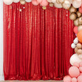 RED - Sequin Backdrop 1 Panel 10FT x 10FT Christmas Party Backdrop Curtains Glitter Photo Background for Wedding Baby Shower Decorations