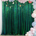 GREEN - Sequin Backdrop 1 Panel 10FT x 10FT Christmas Party Backdrop Curtains Glitter Photo Background for Wedding Baby Shower Decorations