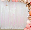 WHITE - Sequin Backdrop 1 Panel 10FT x 10FT Christmas Party Backdrop Curtains Glitter Photo Background for Wedding Baby Shower Decoration