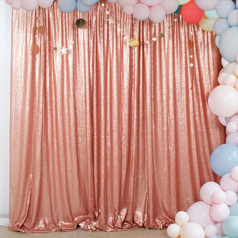 BLUSH - Sequin Backdrop 1 Panel 10FT x 10FT Christmas Party Backdrop Curtains Glitter Photo Background for Wedding Baby Shower Decoration