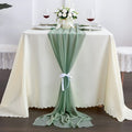 SAGE - Chiffon Table Runner, 2 Pcs Wedding Table Runner, Sheer Decor for Romantic Bridal Shower, Baby Shower, Birthday Party Cake Table