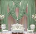 Backdrop Chiffon Curtains 20' x 30' Ft - SAGE - 6 Panels Chiffon Backdrop Curtain Sheer Curtains Wedding Arch Draping Fabric for Party