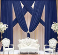 Backdrop Chiffon Curtains 20' x 30' Ft - NAVY - 6 Panels Chiffon Backdrop Curtain Sheer Curtains Wedding Arch Draping Fabric for Party