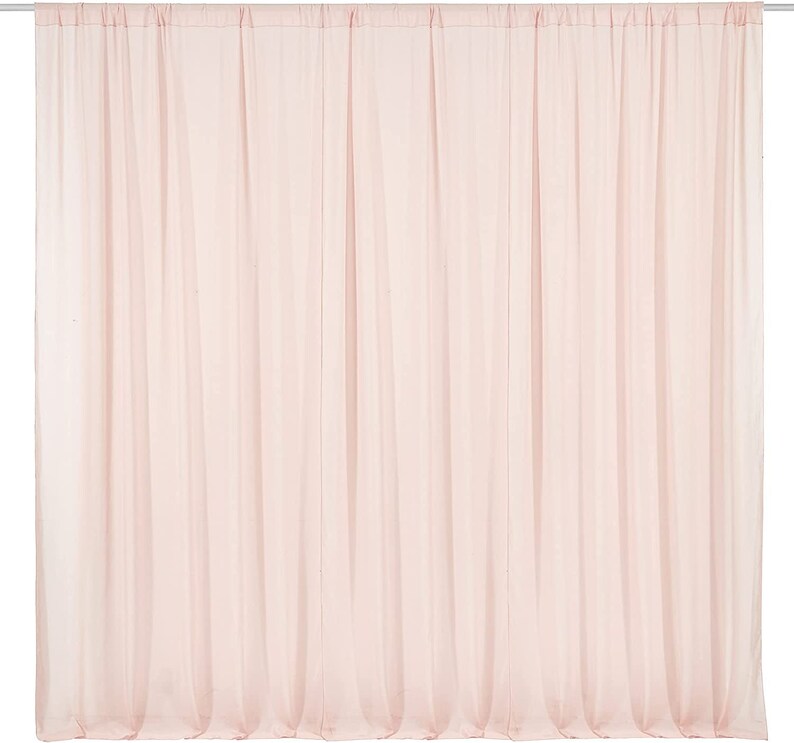 Backdrop Chiffon Curtains 10' Ft x 10' Ft - BLUSH - 1 Panel Chiffon Backdrop Curtain Sheer Curtains Wedding Arch Draping Fabric for Party