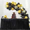 SWEETHEART - BLACK - 14ft Sequin Table Skirt for Round/Rectangle/Square Table for Birthday Party Wedding Christmas Event Party Decor